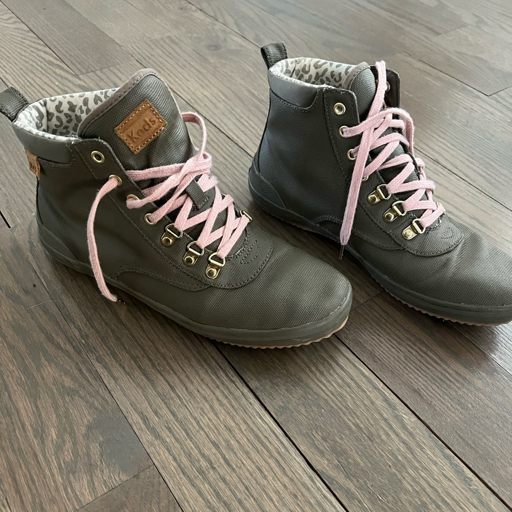 Keds scout - army green pink laces